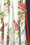 Italian satin back viscose woven border floral