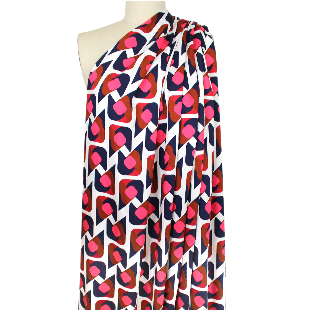 Italian 'graphic groove' satin viscose woven 2 yd