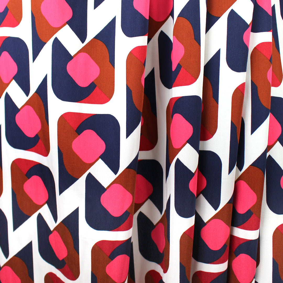 Italian 'graphic groove' satin viscose woven 2 yd