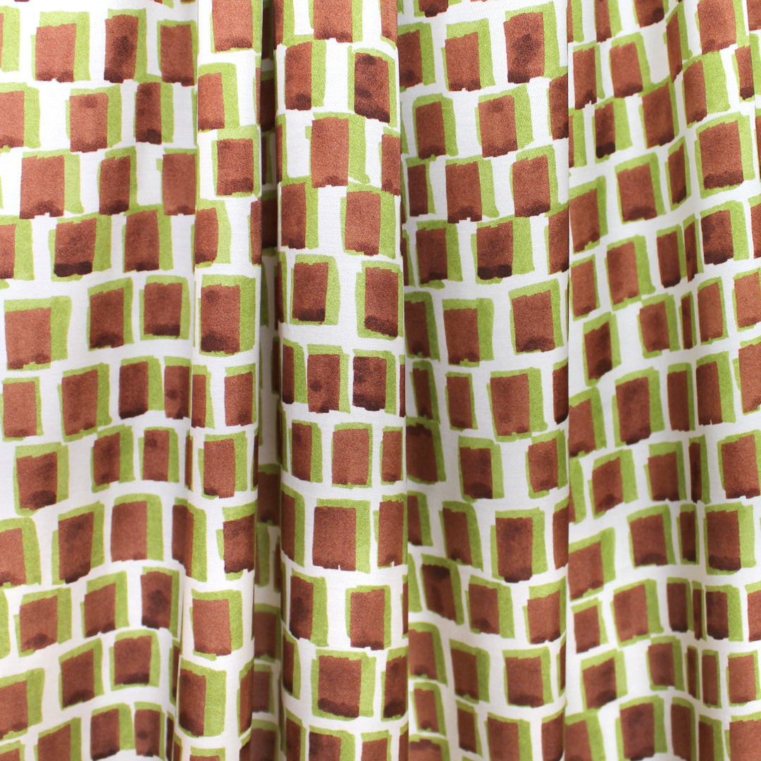 Italian 'kiwi brush marks' satin viscose woven 1.625 yd