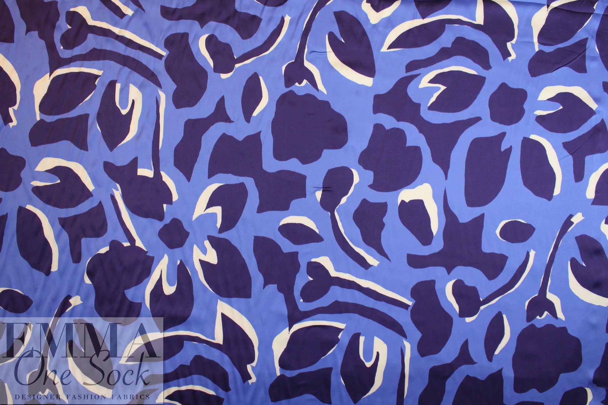 NY designer 'petal puzzle' satin stretch woven