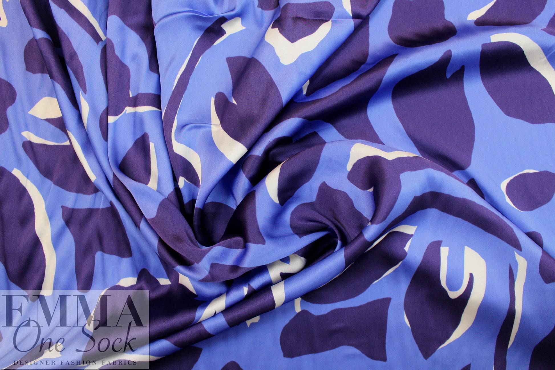 NY designer 'petal puzzle' satin stretch woven