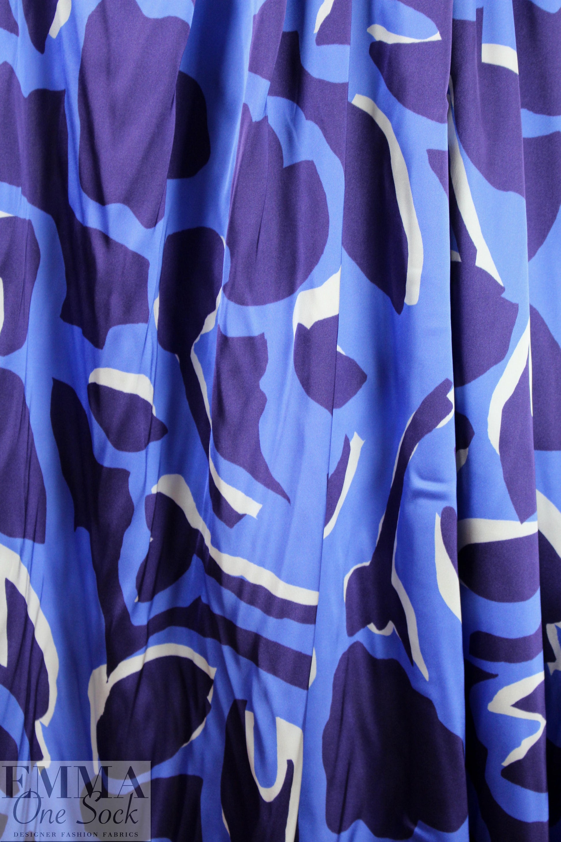 NY designer 'petal puzzle' satin stretch woven