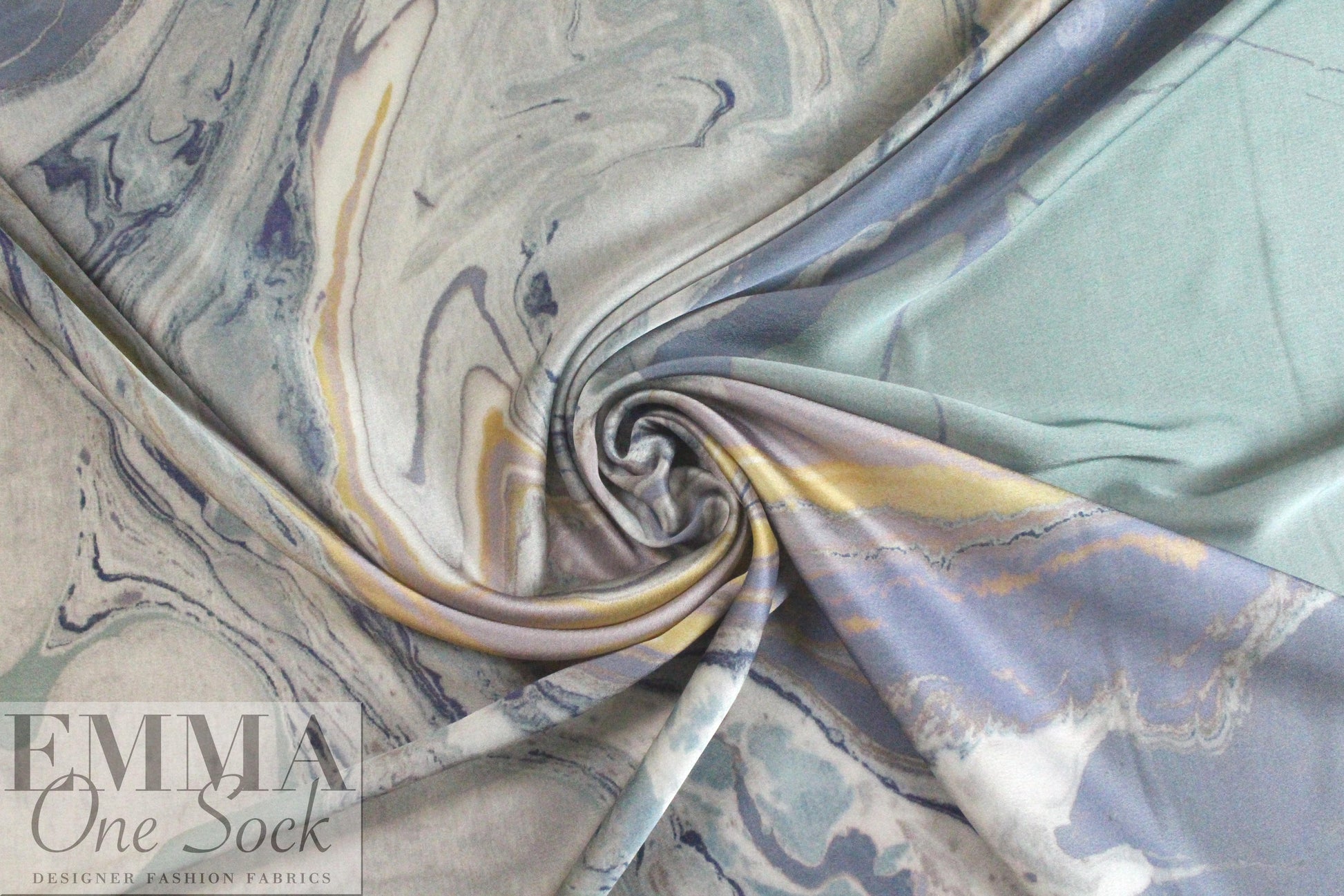 Italian viscose crepe back satin - geode abstract