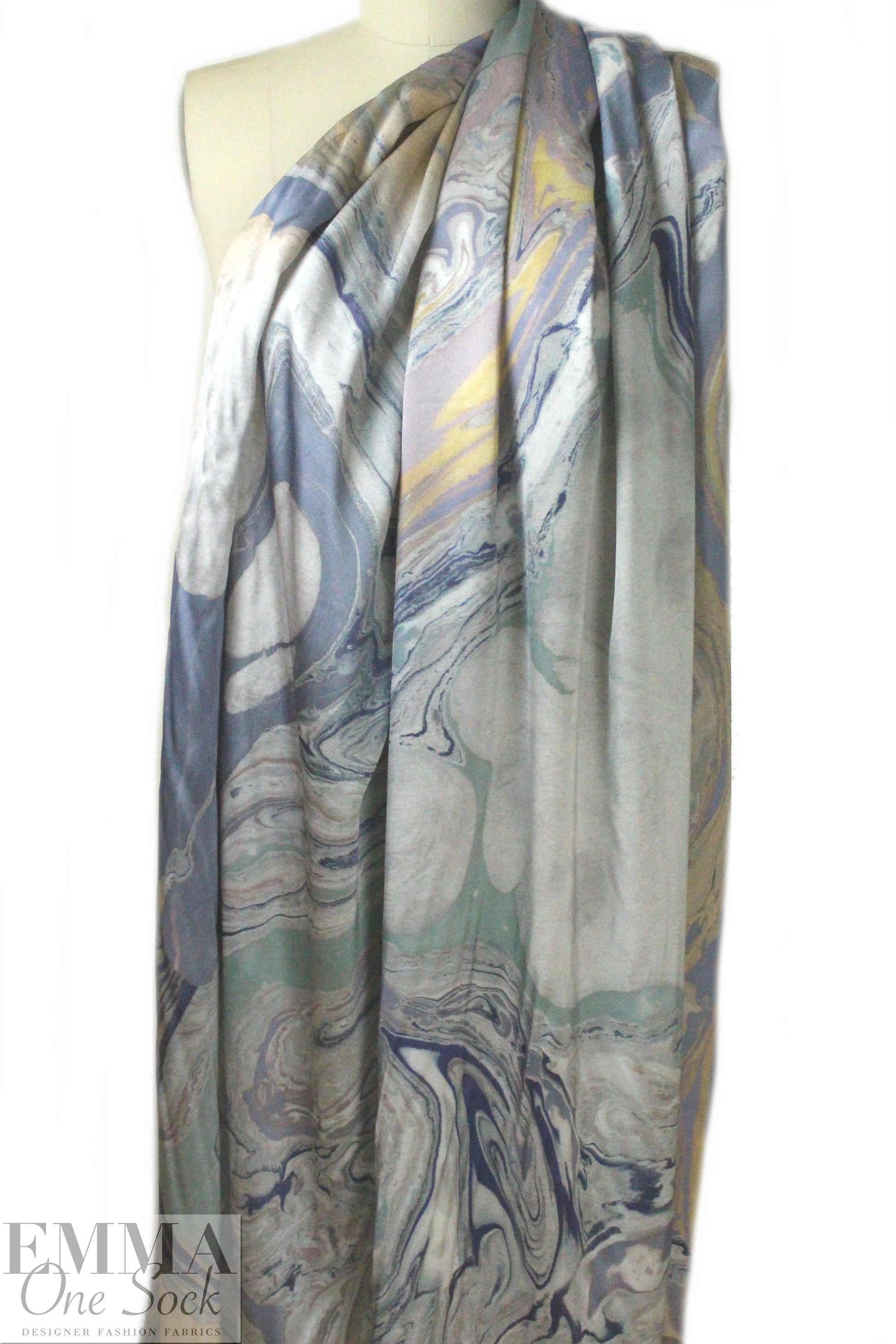 Italian viscose crepe back satin - geode abstract