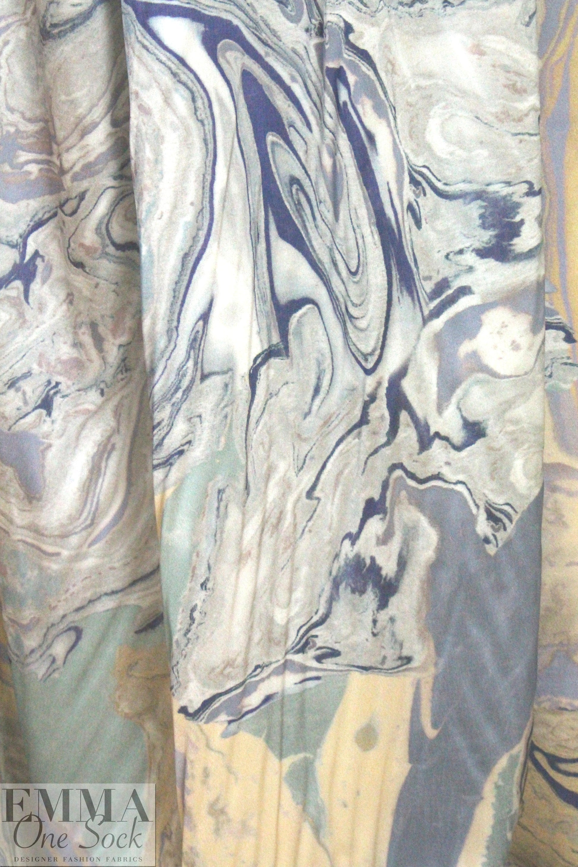 Italian viscose crepe back satin - geode abstract