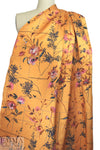 NY designer cotton back satin viscose woven floral .75 yds