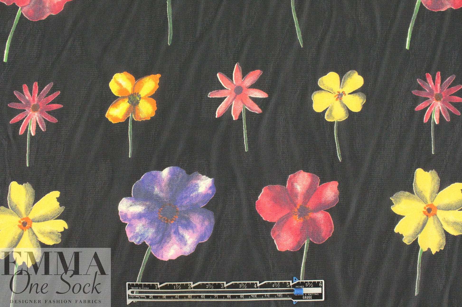 French flowery line-up sheer and drapey viscose woven