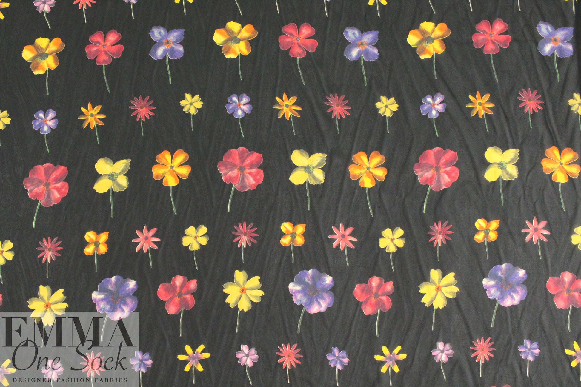 French flowery line-up sheer and drapey viscose woven 2 yd