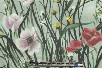 French garden clusters sheer and crepey viscose woven