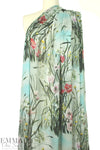 French garden clusters sheer and crepey viscose woven .75 yds