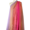 Italian ombre sheer viscose georgette - violet/apricot/rose 1.375 yd