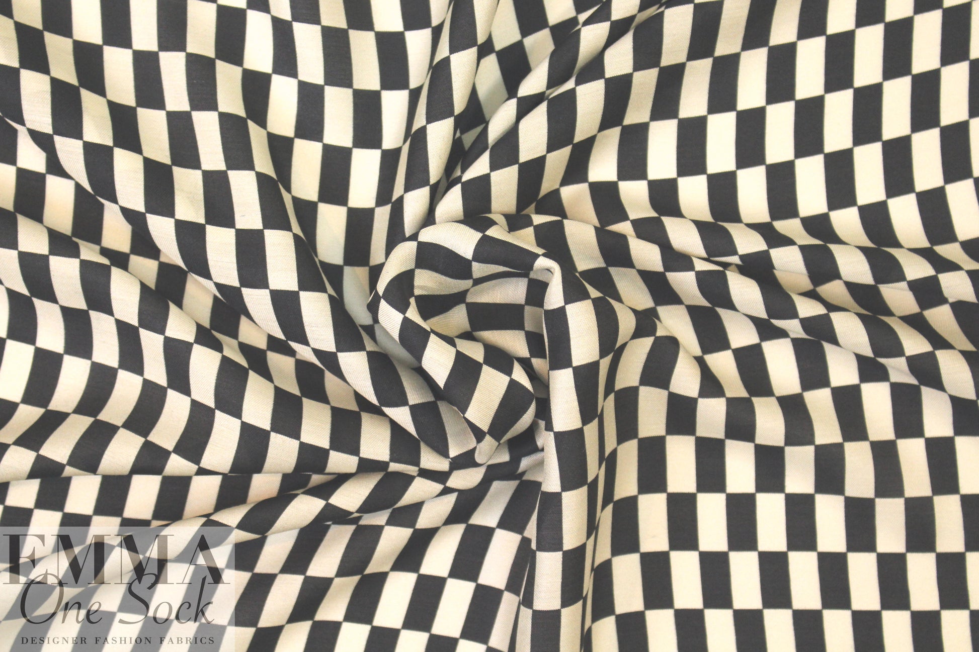 Italian viscose/silk semi-sheer woven - checkerboard 1.625 yd
