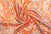 Italian fresh coral paisley viscose/silk satin face