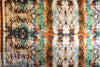 Italian tie dye rorschach border viscose/silk satin face 1 yard