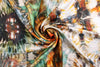 Italian tie dye rorschach border viscose/silk satin face