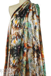 Italian tie dye rorschach border viscose/silk satin face 1 yard
