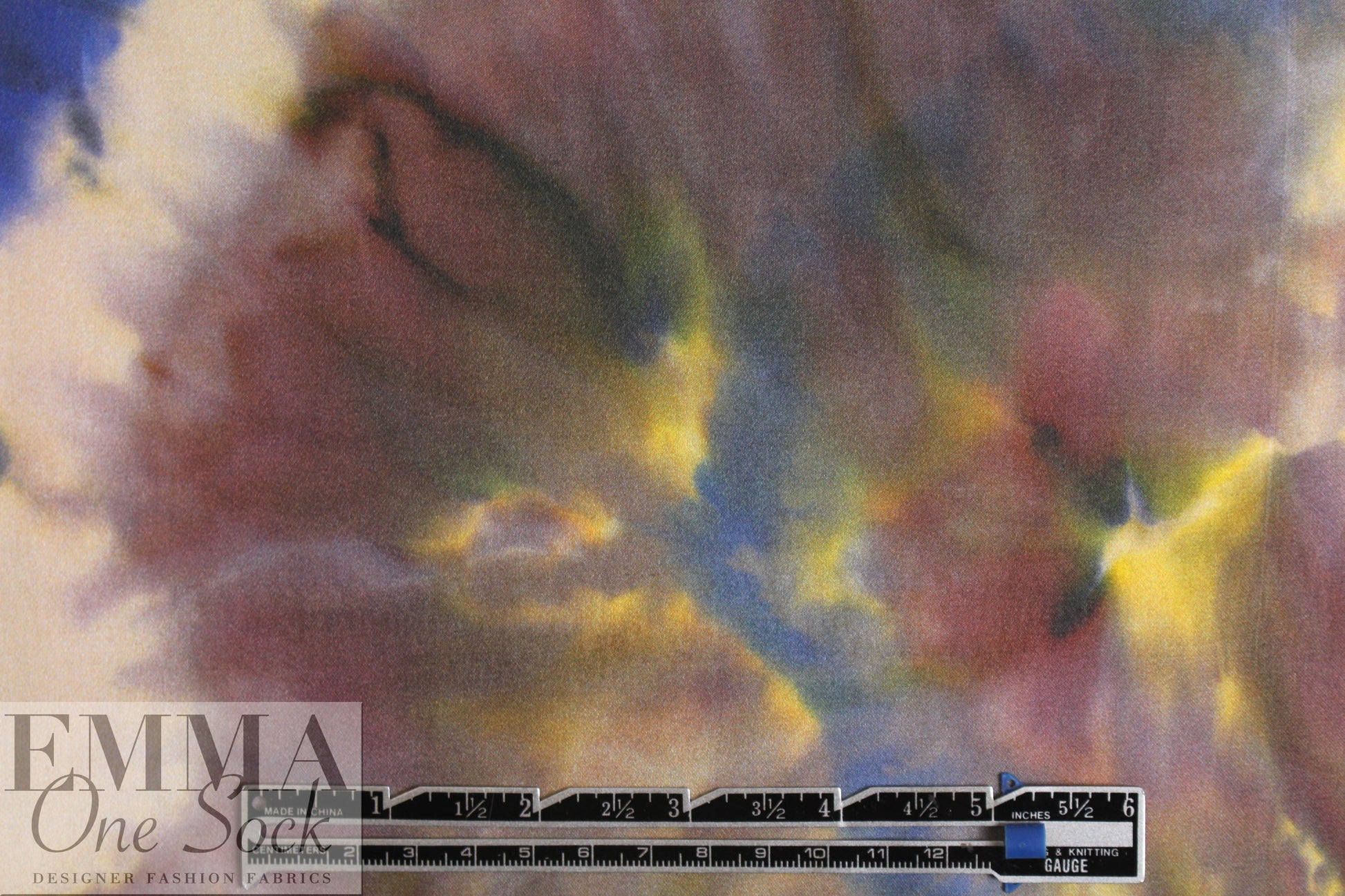 Italian tie dye abstract viscose/silk satin face woven