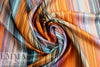 Italian vertical southwest stripe viscose/silk satin face