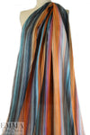 Italian vertical southwest stripe viscose/silk satin face 1.375 yd
