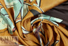 Italian coppertone/raisin border floral viscose/silk satin face