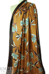 Italian coppertone/raisin border floral viscose/silk satin face
