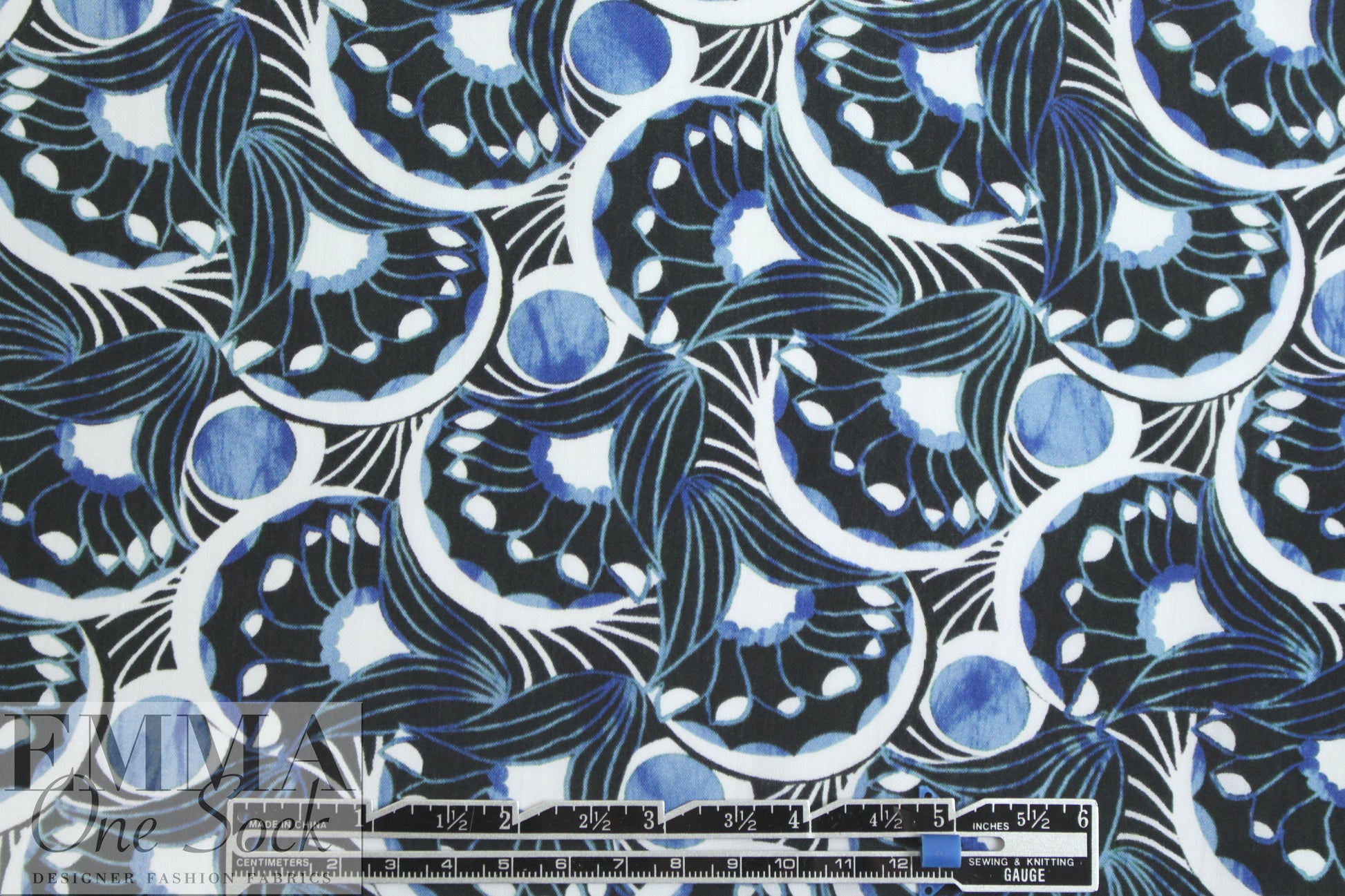 Italian art deco graphic viscose/silk blouseweight  1.5 yds