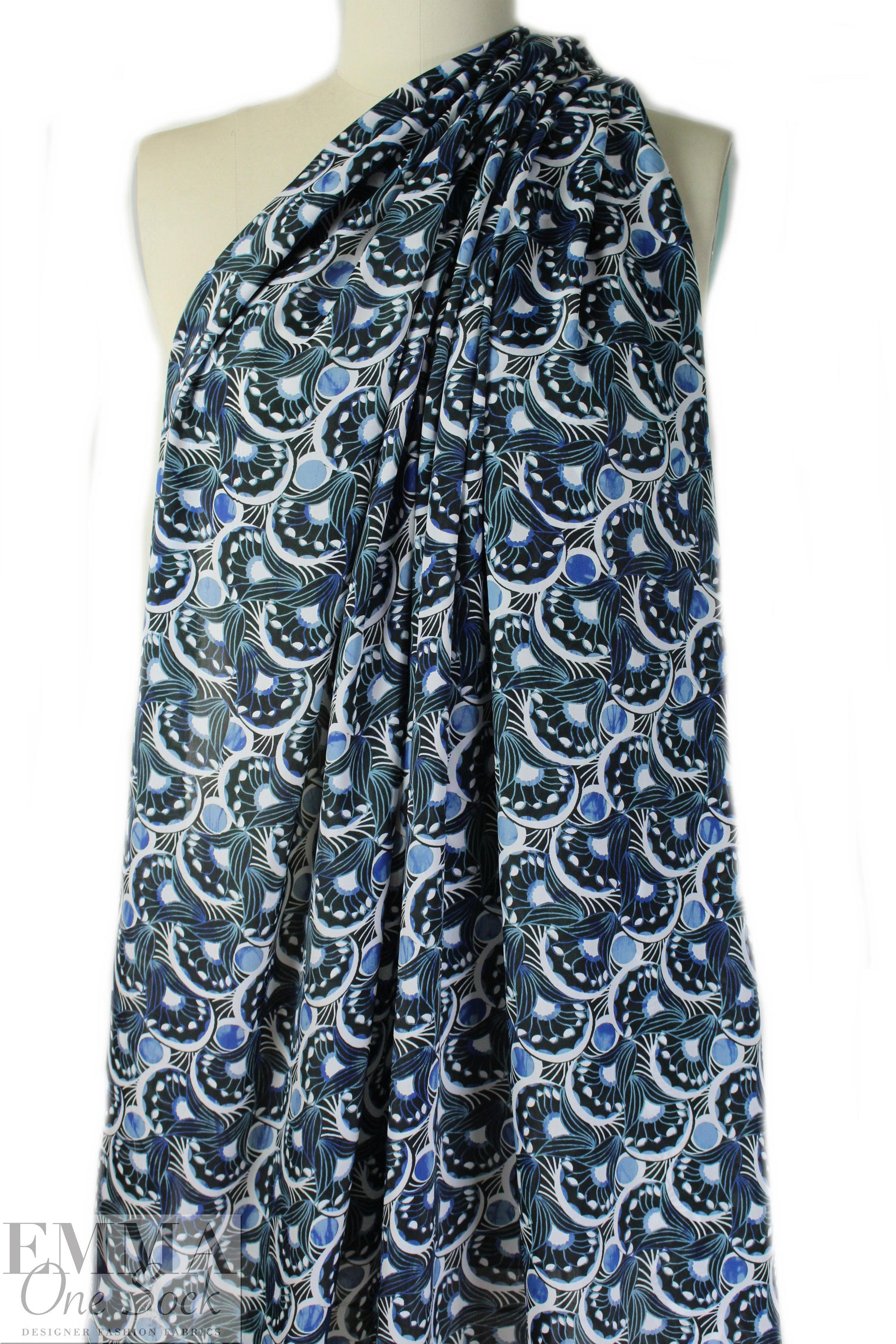 Italian art deco graphic viscose/silk blouseweight  1.5 yds