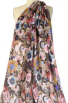 Italian stylized garden viscose/silk crepon
