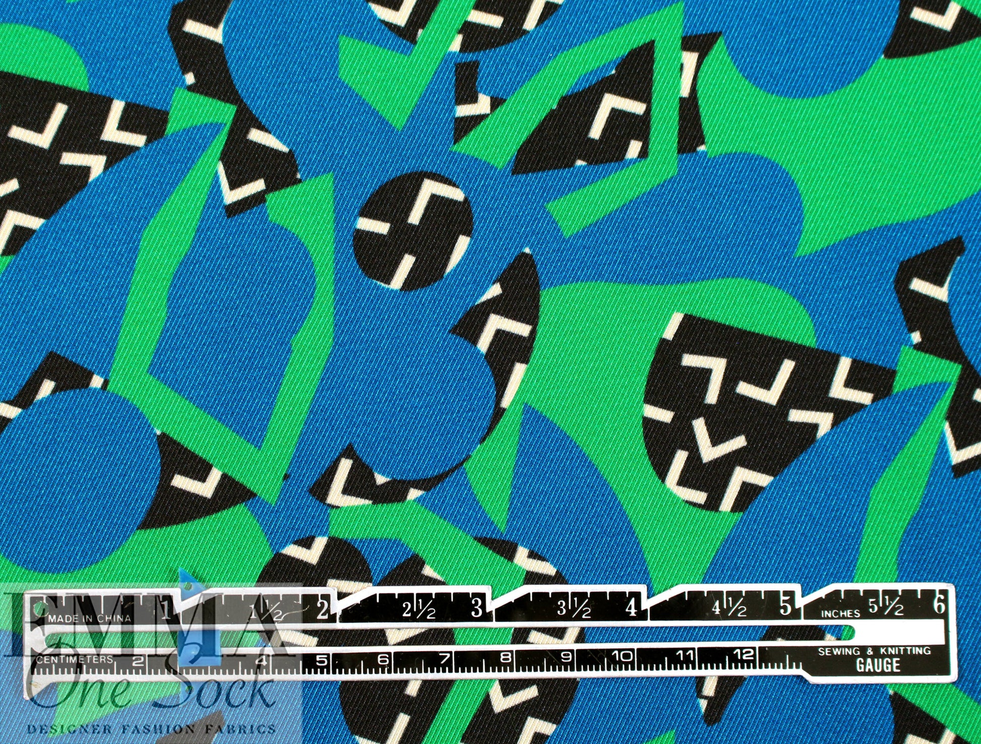 Italian graphic collage viscose/silk twill woven 1.875 yd
