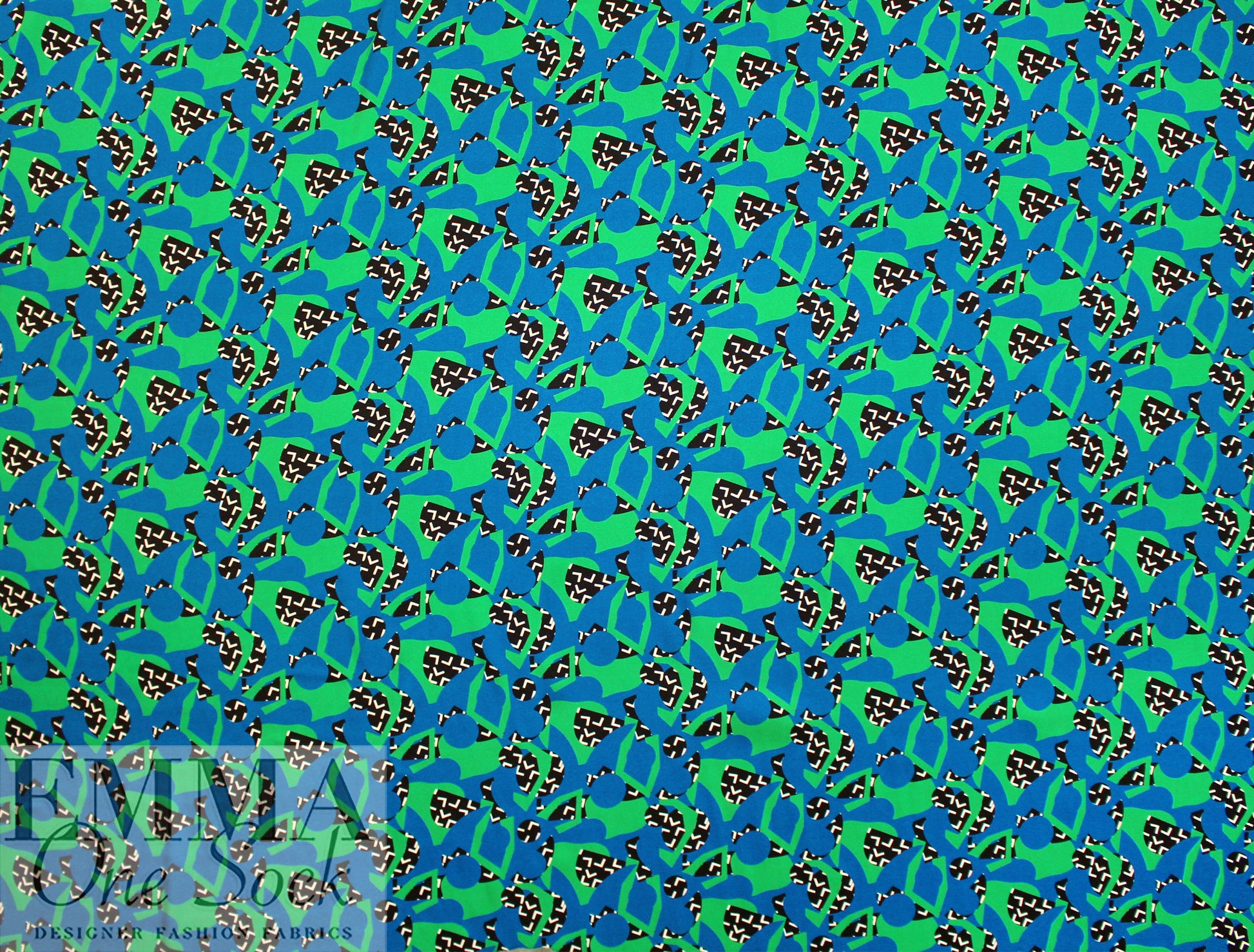 Italian graphic collage viscose/silk twill woven 1.875 yd