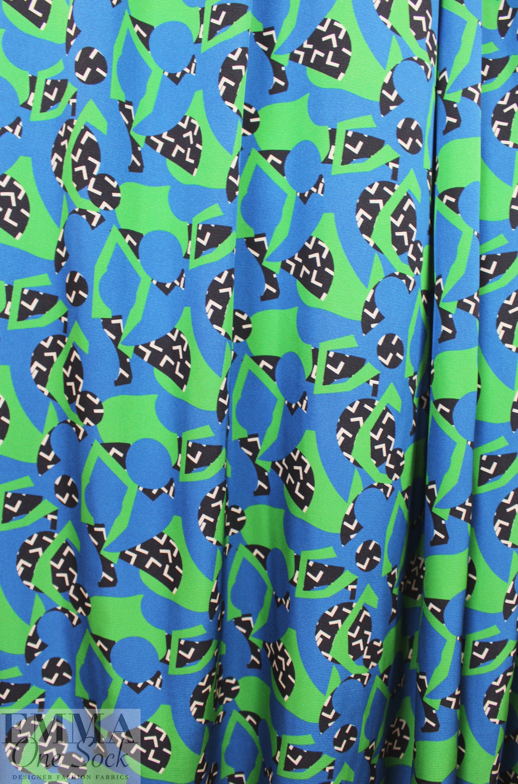 Italian graphic collage viscose/silk twill woven 1.875 yd