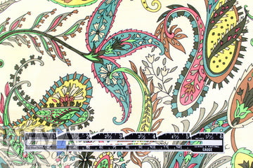 Italian designer viscose/silk 'paisley song' lightweight twill 1.625 yd