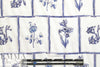 NY designer blue botanical display viscose satin