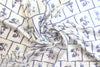 NY designer blue botanical display viscose satin 1.75 yd