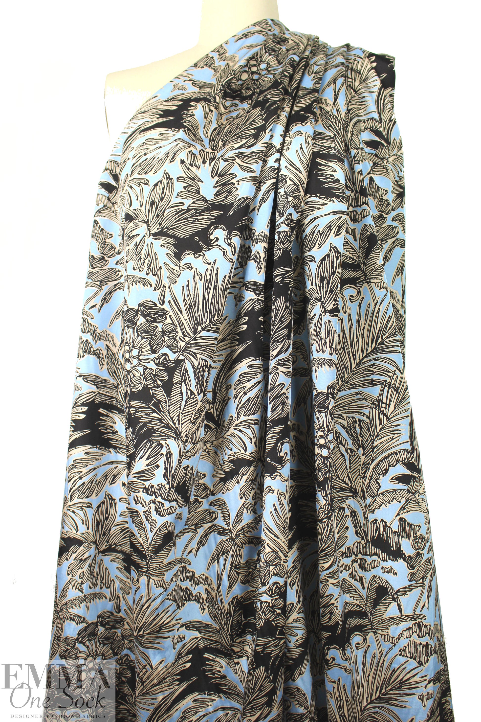 3.1 Phi11ip Lim tropics silk crepe - blue/black