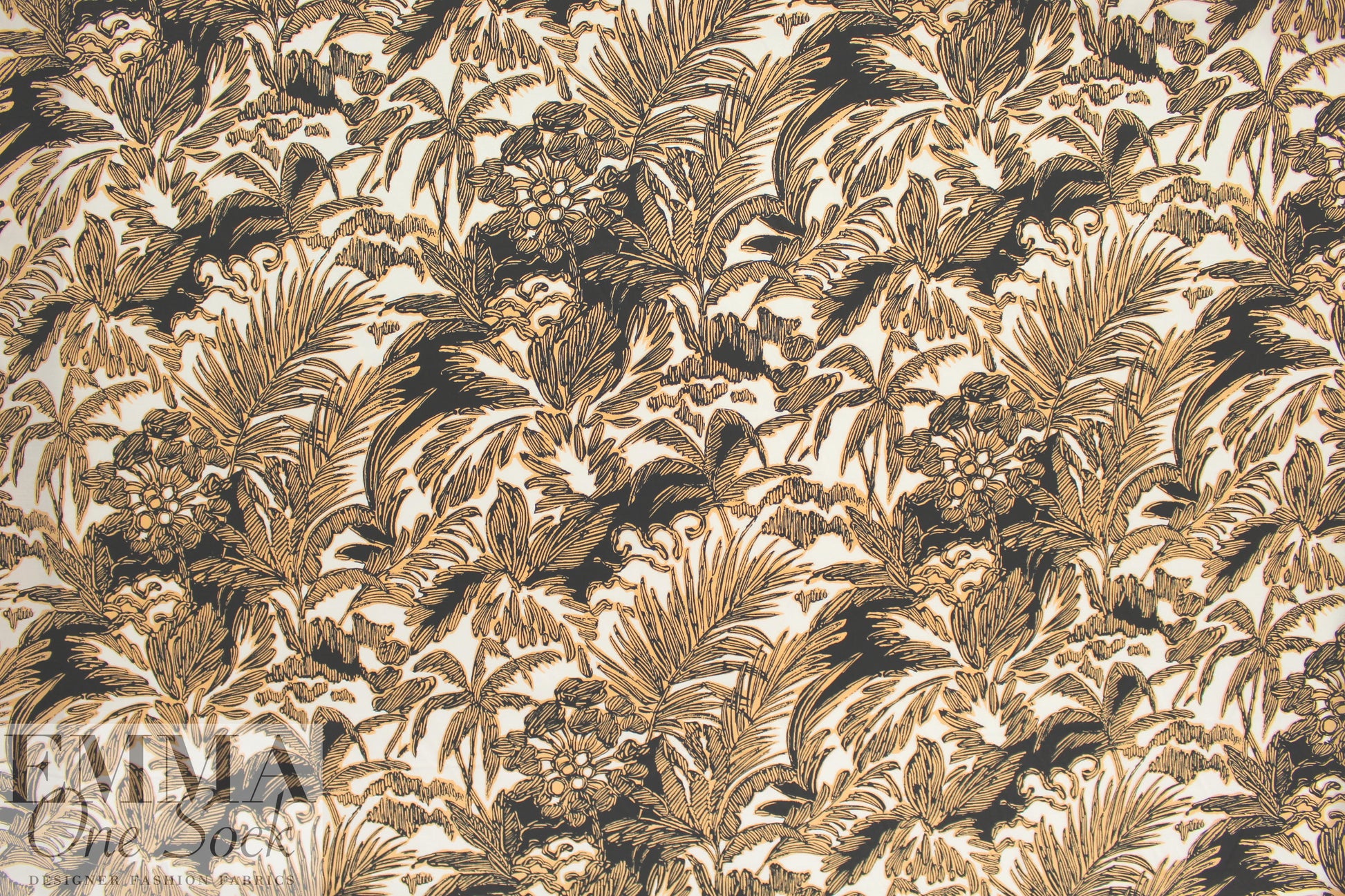3.1 Phi11ip Lim tropics silk crepe - peach/black 1.875 yd