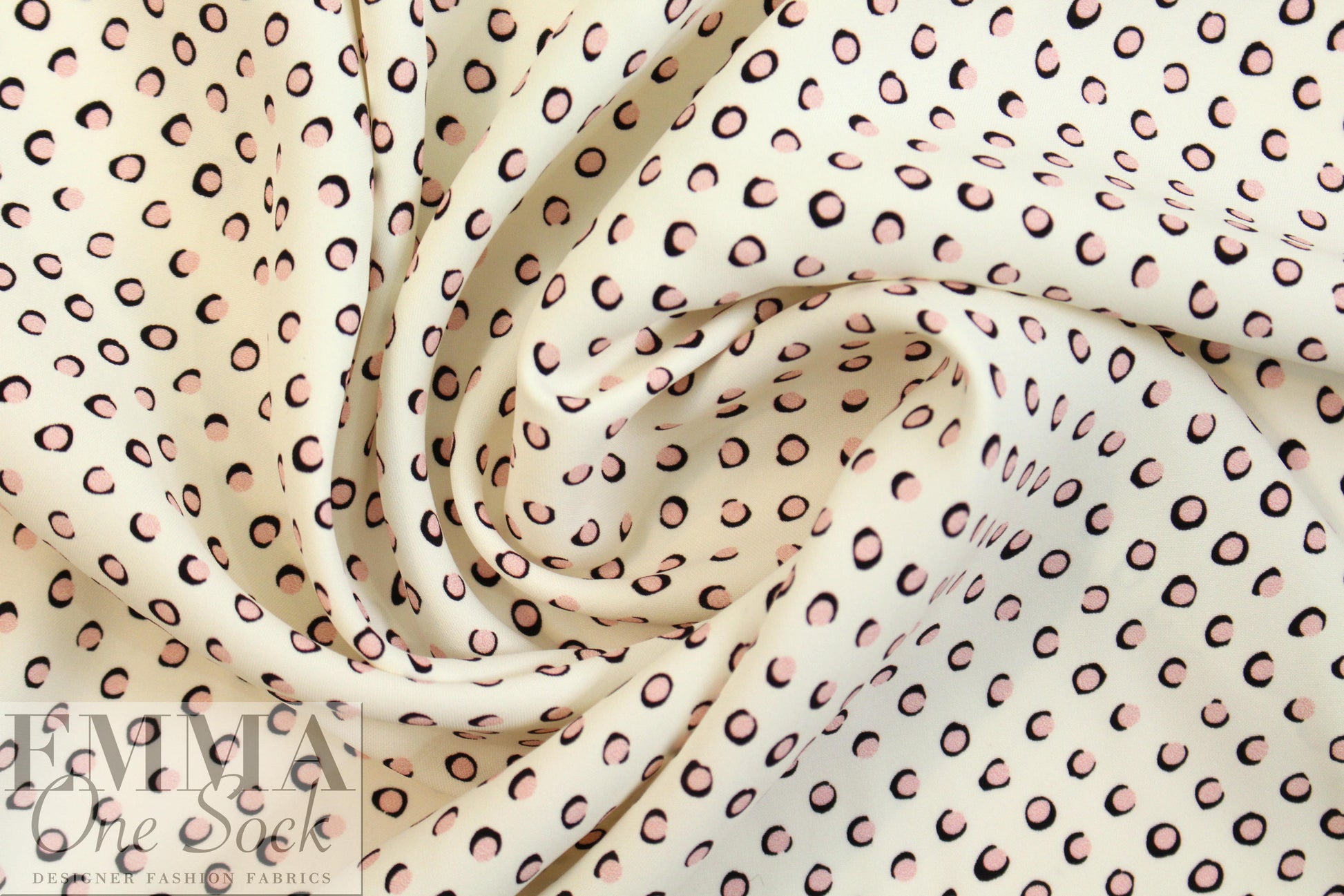Marc Jac0bs pink dot viscose/silk dressweight woven 2 yds