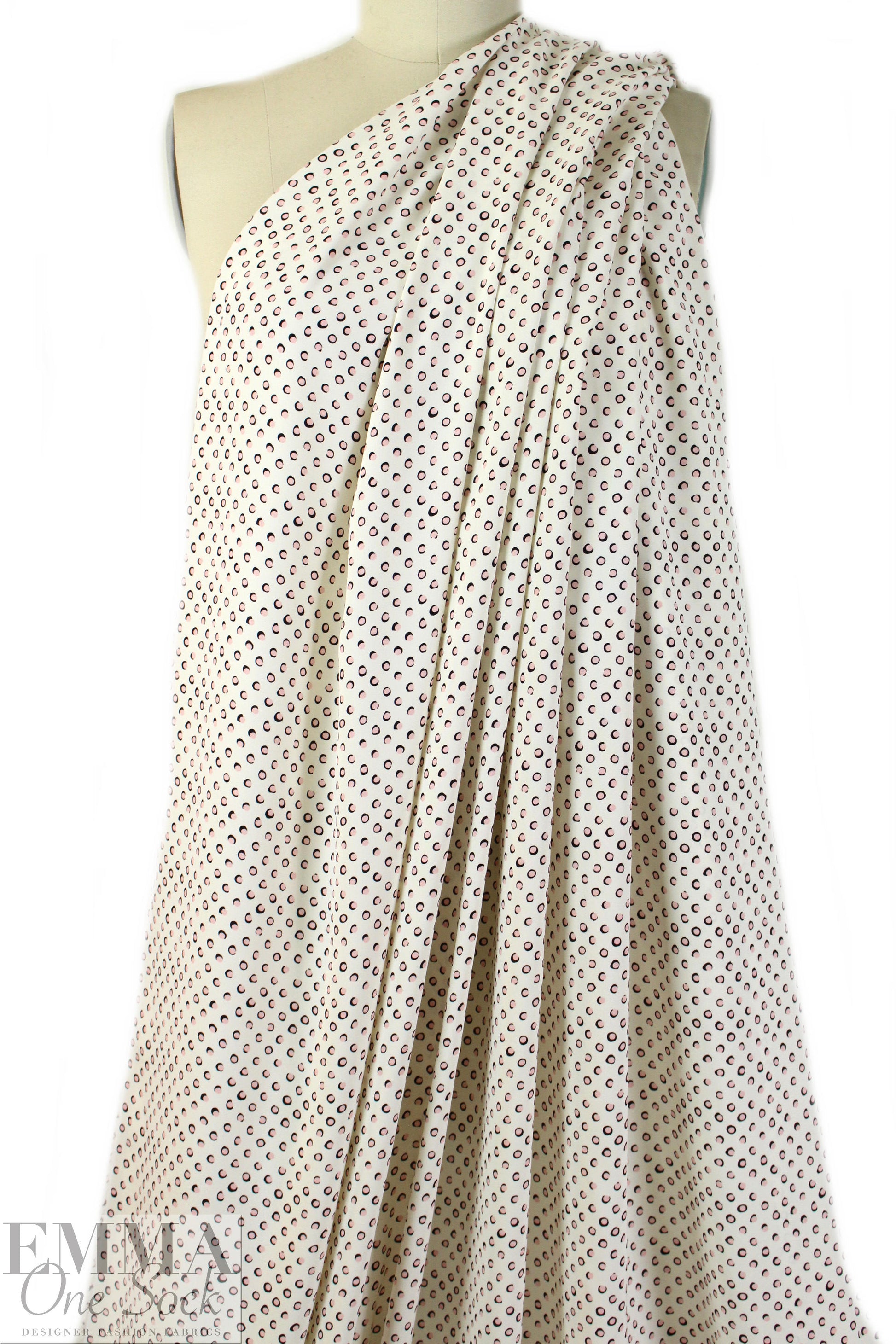 Marc Jac0bs pink dot viscose/silk dressweight woven