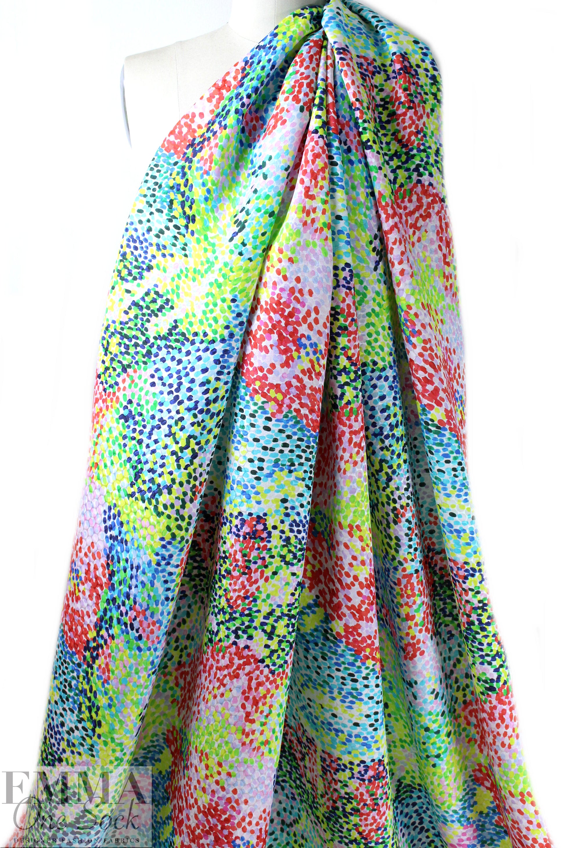 famous designer pointillistic viscose/silk jacquard woven .875 yds