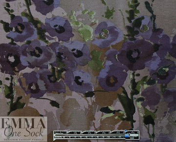 NY designer eggplant/purple floral viscose/nylon woven