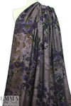 NY designer eggplant/purple floral viscose/nylon woven