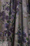 NY designer eggplant/purple floral viscose/nylon woven