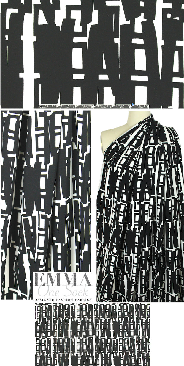 The0ry edgy graphic viscose stretch woven 1.75 yd