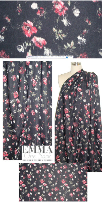 Italian 'feminine floral' viscose stretch woven