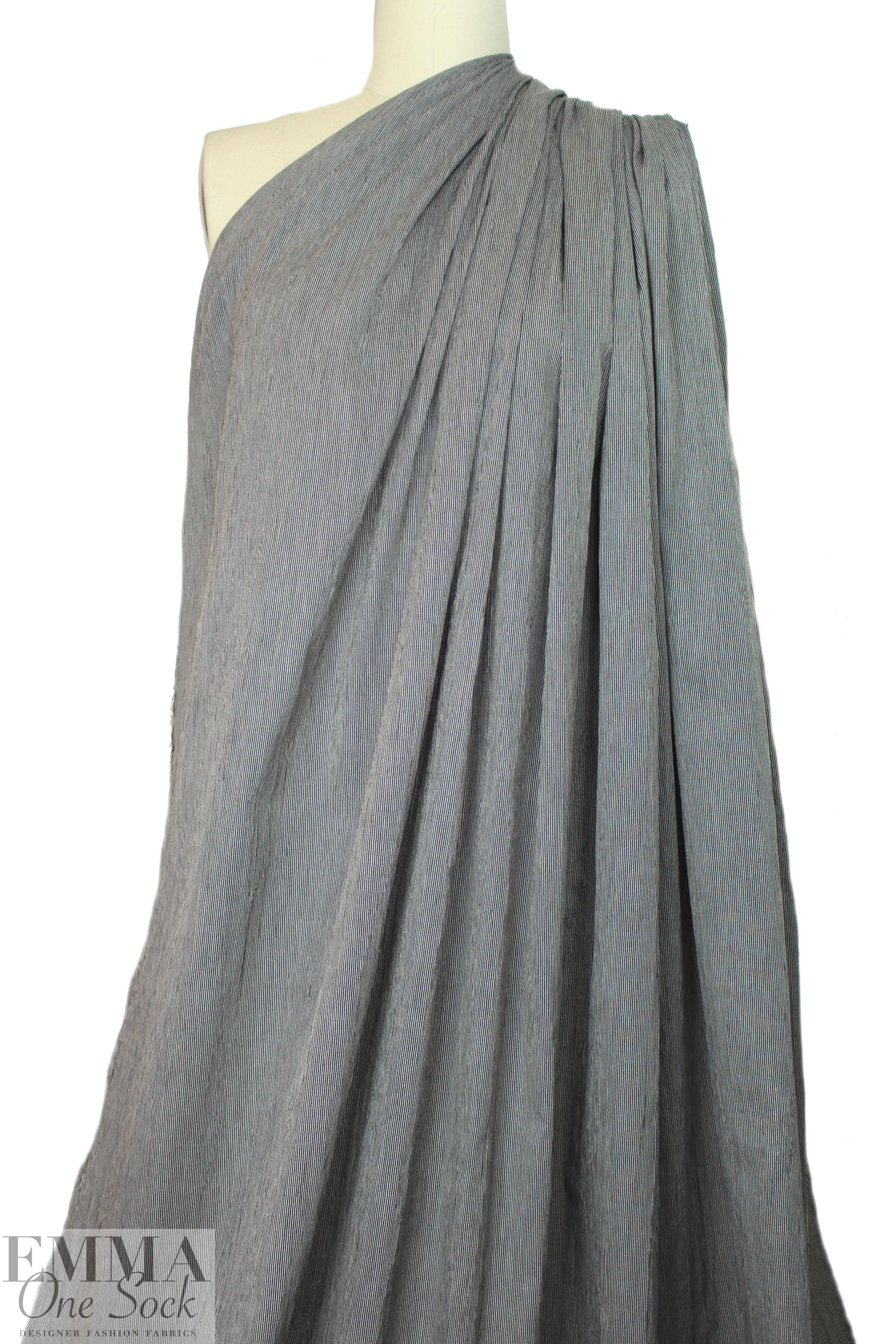 CA designer viscose blend mini-stripe yarn dye woven .875 yds