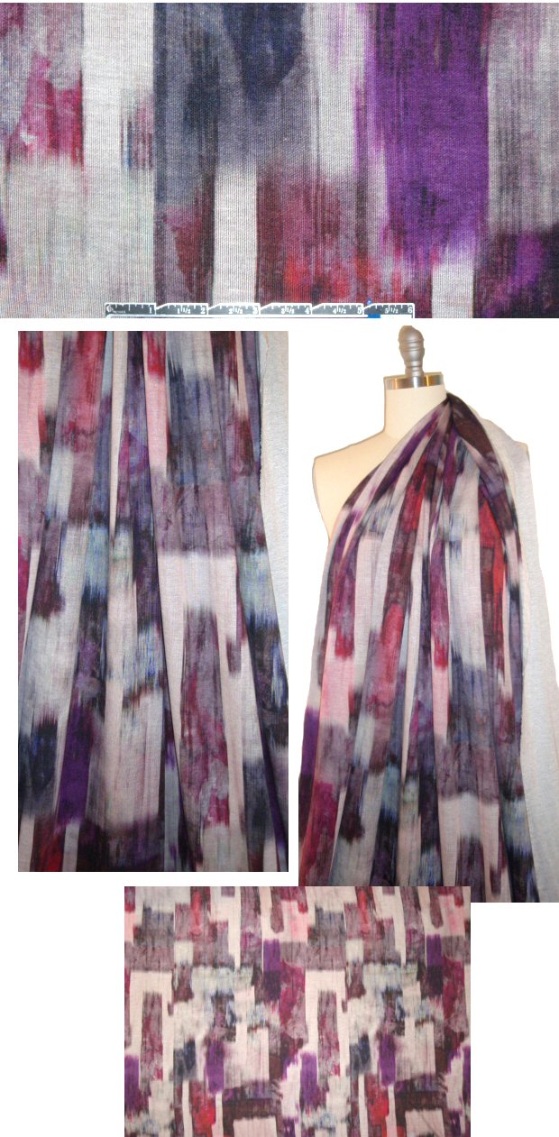 Italian abstract patchwork viscose blend sweatery knit