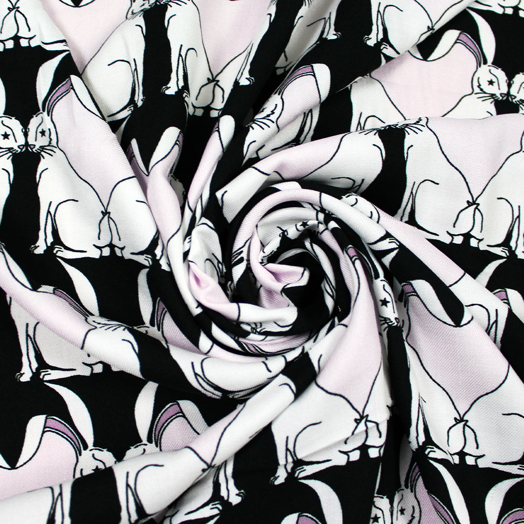 French 'bunny love' dressweight viscose twill 2 yds