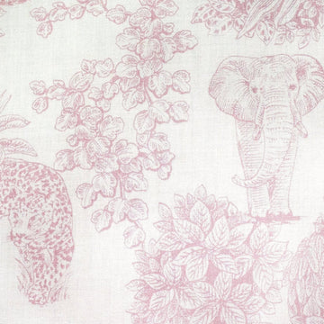 French 'pink jungle' viscose twill woven