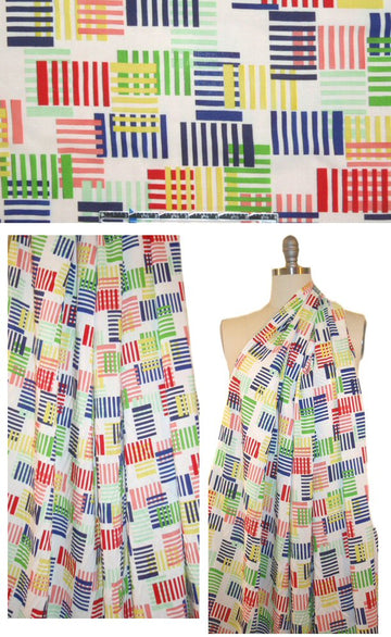 NY designer graphic design viscose twill